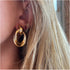 Oval Drop Earrings - Gold
